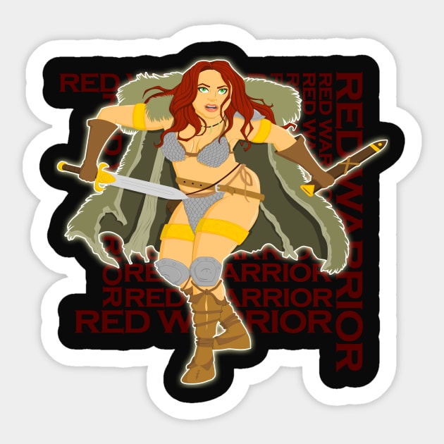 Red Warrior Sticker by scoffin